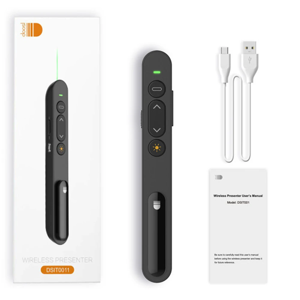 

Doosl Laser Pointer With Remote Control USB Rechargeable 2.4GHz Wireless Presenter For Meeting Teaching Speeching For PPT