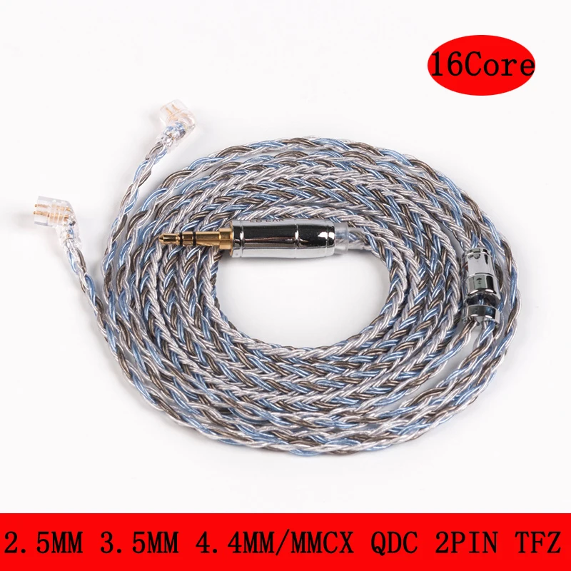 Для MMCX Se215 /2pin 0 78/QDC ZSN AS10/TFZ кабель для наушников 16 ядерный Плетеный обновленный