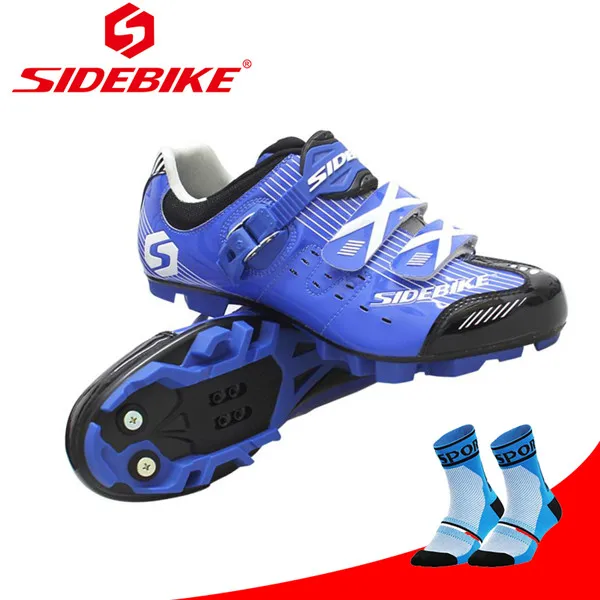 B shoes for sock SIDEBIKE велосипедная обувь mtb sapatilha ciclismo мужские и женские SPD педали самоблокирующиеся сверхлегкие кроссовки chaussures vtt homme - Цвет: B shoes for sock