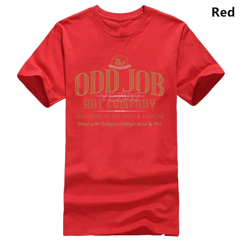 red Футболка с надписью Odd Job Hat Company, новинка - Цвет: red