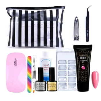 

5pcs/set Poly Gel Kit Quick Extension UV Gel Varnish Polygel Tips Clear Gel Lacquer Extension Glue Kit Brush Nail Kit H4