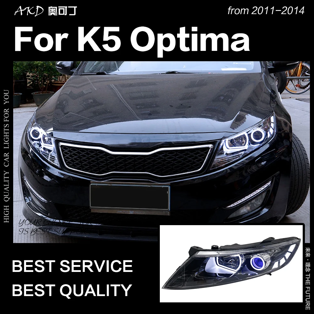 AKD Auto Styling Hoofd Lamp voor Kia K5 Koplampen 2011-2014 Optima LED Koplamp Angel Eye LED DRL Hid bi Xenon Auto Accessoires AKD Auto Styling Hoofd Lamp voor Kia K5 Koplampen 2011-2014 Optima LED Koplamp Angel Eye LED DRL Hid bi Xenon Auto Accessoires
