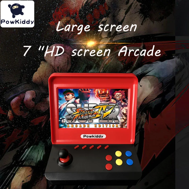 Powkiddy A9 Game Console Video Game Classic Retro Player 7.0 Inches HD Screen with 3000 Games with Two Gamepads Support TF Card