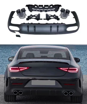 

PP Black Car Rear Bumper Diffuser Lip Spoiler Fit For Mercedes-Benz CLS Class C257 Sport 2019 2020 non for CLS53 AMG