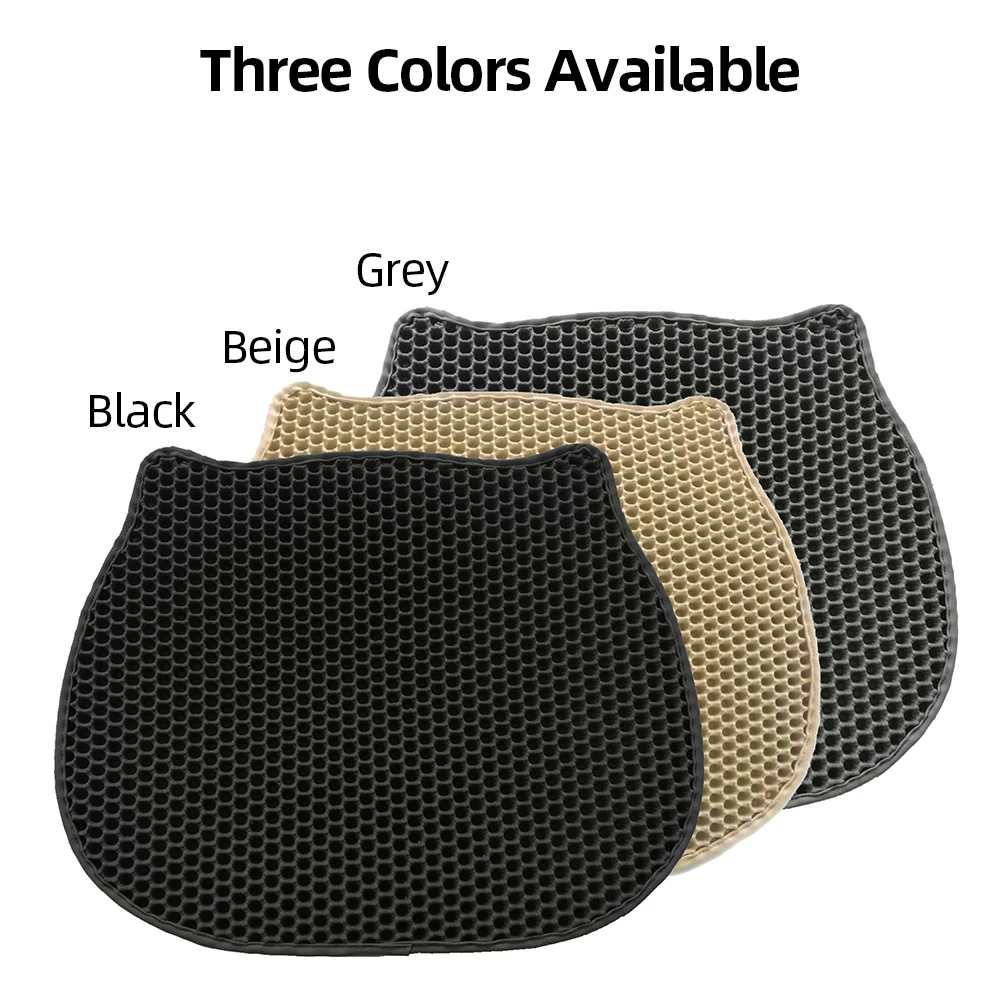 

Pet Cat Toilet Mat PVC Waterproof Cute Cat Face Pattern Cat Litter Trapper Easy Cleaning Mat for Home Pet Cat Supplies