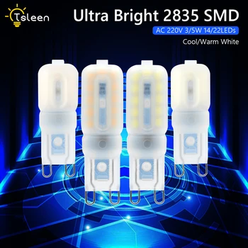 

4Pcs/lot G9 LED Lamp Mini LED Bulb AC 220V SMD2835 Spotlight Chandelier Lighting Replace Halogen Lamps 3W 5W High Quality