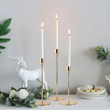 

Modern Style Gold Metal Candle Holders christmas decorations for Home Decor Candlestick Wedding Decoration Bar Party Decor DA