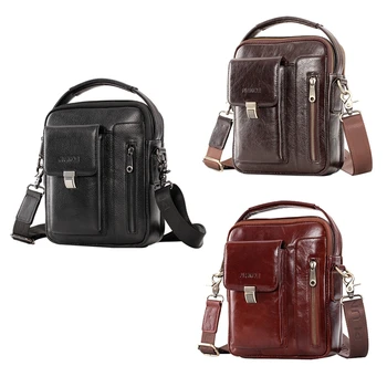 

PI UNCLE Brand Men's First Layer Leather Shoulder Messenger Bag Handbag Multifunctional Mobile Phone Bag