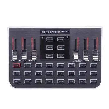

LOERY 4 Modes Studio Audio Mixer Microphone Webcast Entertainment Streamer Live Sound Card for Phone Computer PC