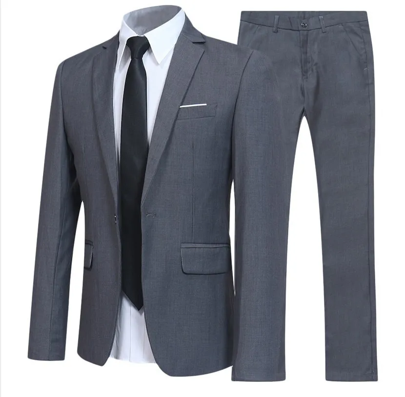 Мужской классический костюм из 2 предметов: Блейзер и брюки, деловые блейзеры, комплекты для свадьбы, большие размеры 6XL
