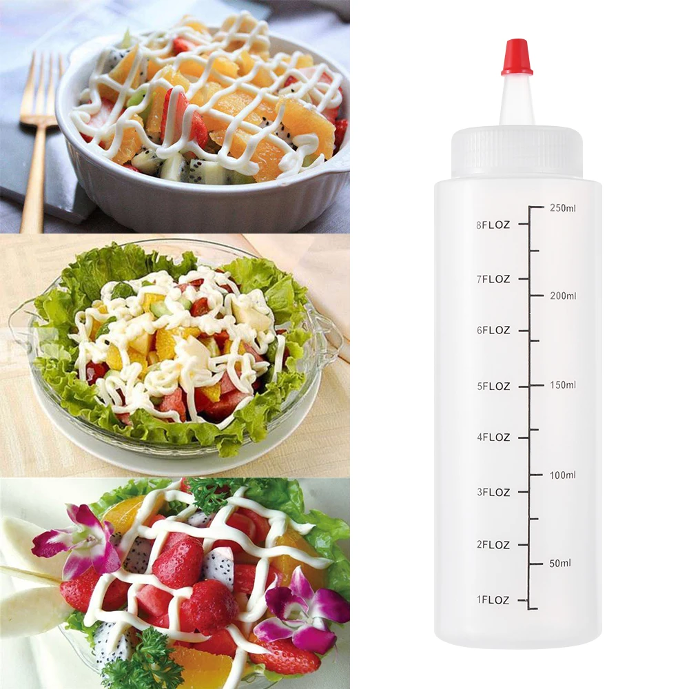 Пластиковая бутылка для приправ с дозатором кетчуп горчичный салат соус кухонные принадлежности для готовки