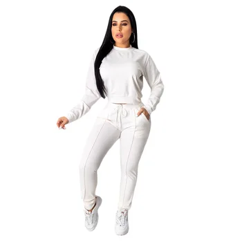 

Summer Autumn Women Two Piece Set Top and Pants Plus Size Tracksuit Sweatsuit Outfit Casual Solid Hoodie and Long Trousers Sets