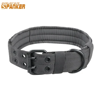 

EXCELLENT ELITE SPANKER Tactical Dog Collar with Metal D Ring & Buckle Adjustable Working Dog Collar for Medium Large Dogs