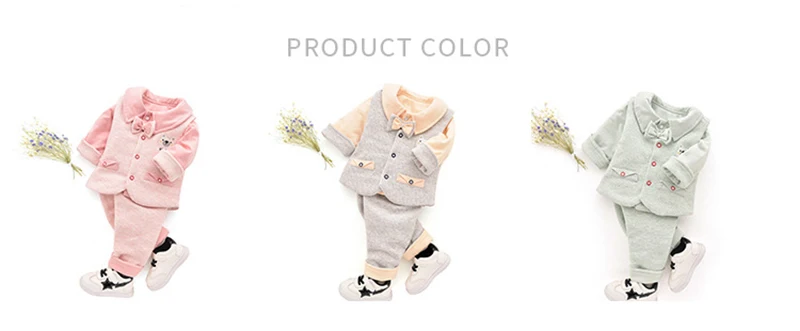 Infant Baby Clothes Suits Girls Boys Clothing Sets Children Suits 3 Pieces Tops Pants Vest Long Sleeve Spring Autumn Outfits