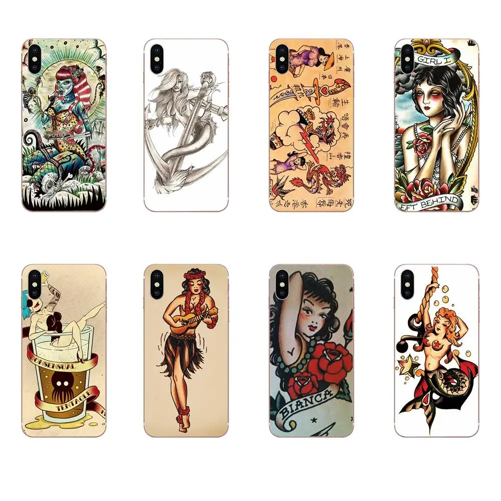 

Sailor Jerry Tattoo Mermaid Girl For Huawei Honor Nova Note 5 5I 8A 8X 10 Pro 9X For Moto G G2 G3 G4 G5 G6 G7 Plus