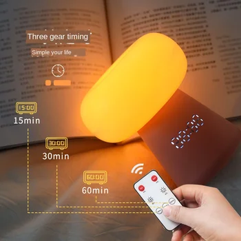 

Creative new smart home USB charging clock night light remote control sleep timing bedside lamp