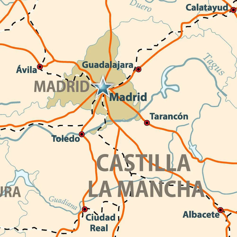 150*100 cm Road Network Map of The Spain Wall Art Poster Non-woven Canvas Painting School Supplies Home Decoration