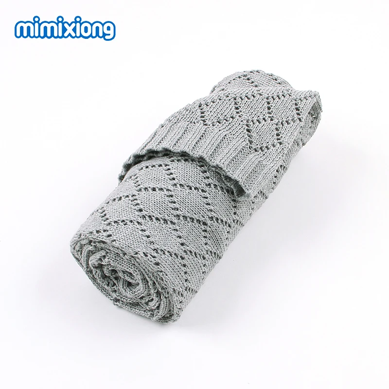 Baby Blankets Knitted Fashion Candy Color Newborn Swaddle Wrap Blanket for Stroller Sofa Bed Covers 100*80cm Toddler Kids Quilts