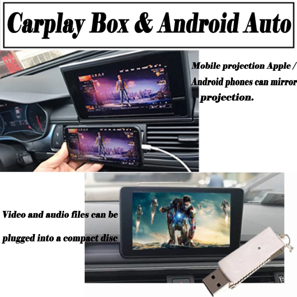 Беспроводная камера Carplay для Audi A6 GB C7 C6 4F 2010~, задняя Передняя парковочная камера, Android Carlife, дисплей, улучшенный декодер