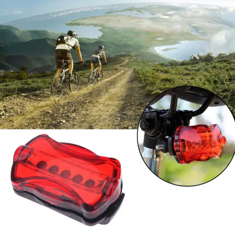 Bright Bike Light Rear Lamp Set Bicycle Cycling Light 5 LED Tail Lights Safety Warning Lamp 7 Flash Modes Bike Accessories