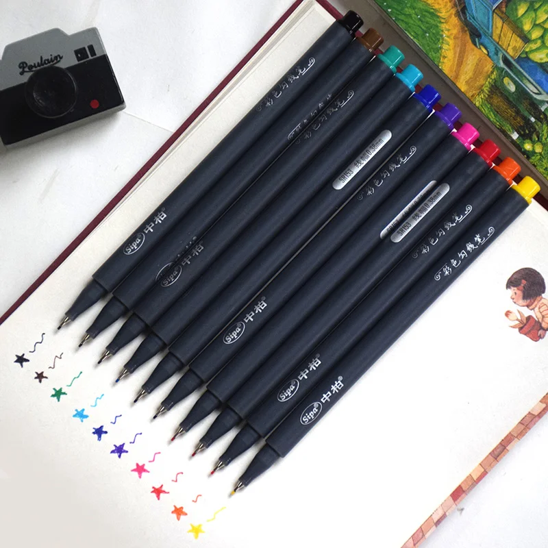 10 Pcs/Set Sipa Micron Color Pen Fine Line Drawing Pens 0.38mm