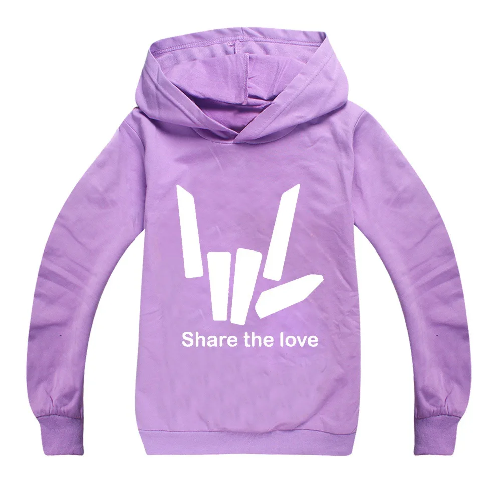 От 2 до 13 лет «Share The Love»; детская одежда; коллекция года; Детский свитер с капюшоном; хлопковые футболки с героями мультфильмов; Повседневный пуловер для мальчиков и девочек; футболка - Цвет: 017