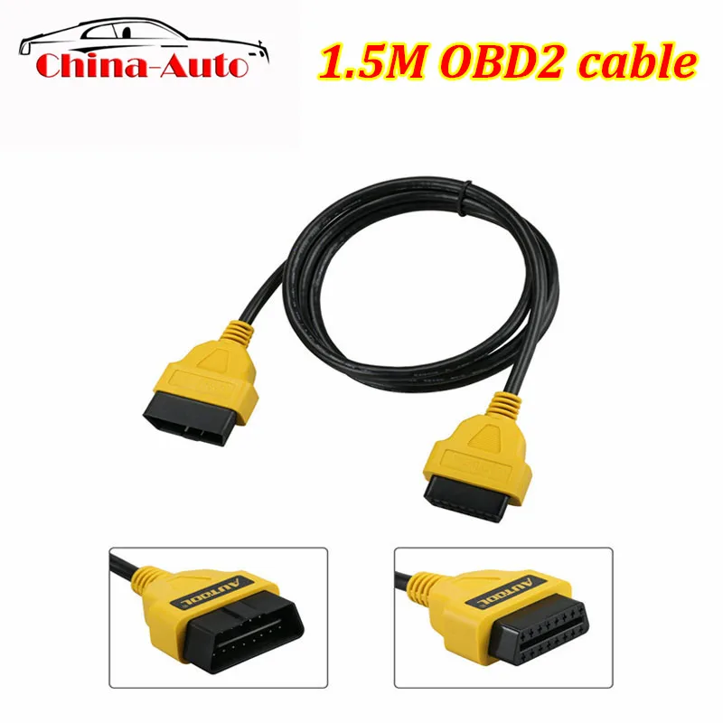 Новейший MOC258 AUTOOL 1,5 м OBDII удлинитель OBD2 Женский диагностический инструмент сканер код ридер адаптер автомобильный соединительный кабель