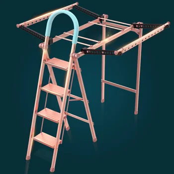 

Multi-function ladder drying rack floor folding indoor home balcony hanger outdoor thickening dual-use drying rack