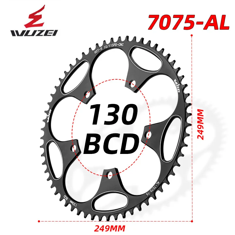 WUZEI 130BCD передняя Звездочка 50 т 52 54T 56T 58T Алюминий сплав Сверхлегкий велосипедная