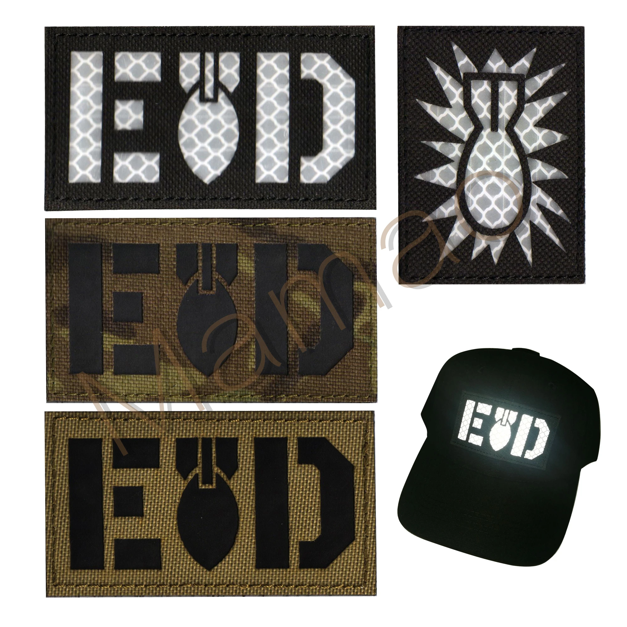 

Explosive Ordnance Disposal EOD infrared IR multicam Bomb Squad laser hook patch Reflective Military Emblem Appliques Armband