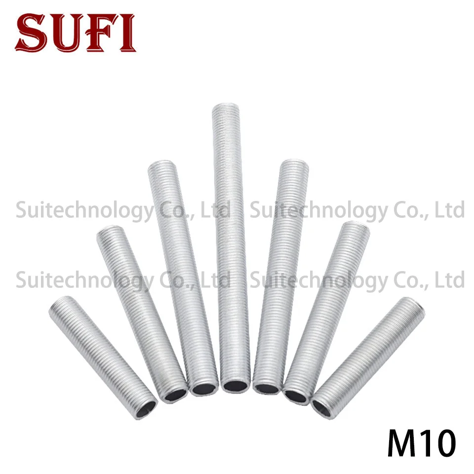 Description Picture 2 of item2pcs M10 Full Tooth Screw Hollow Straight Tube Pole Diameter 10mm Outer Tooth Galvanized Lamp Lamp Chandelier LED Accessories