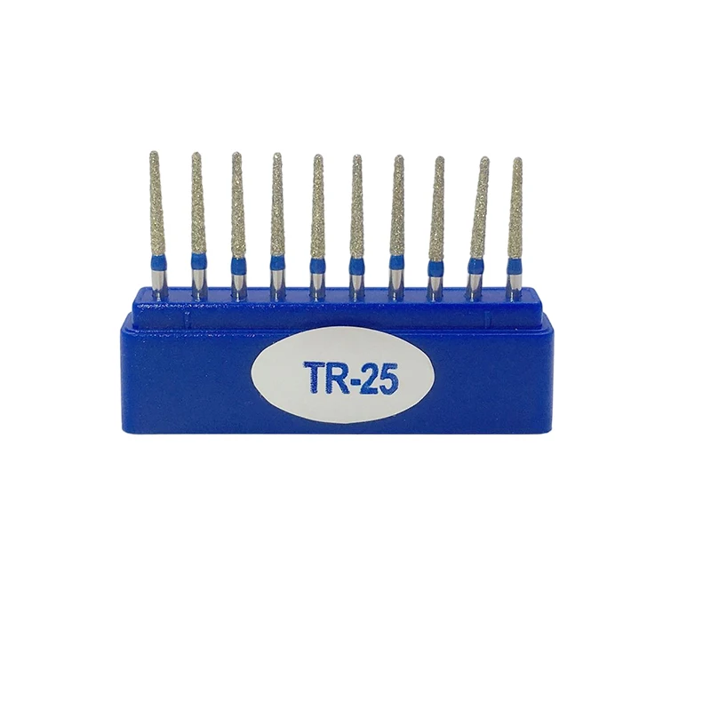 10Pcs/Box Dental Diamond Bur FG High Speed Burs TR SERIES for Teeth Polishing 1.6mm