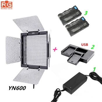

YONGNUO YN600 Yongnuo YN-600L 3200-5500k LED Video Light + AC Adapter + 2 * NP-F550 + USB Charger