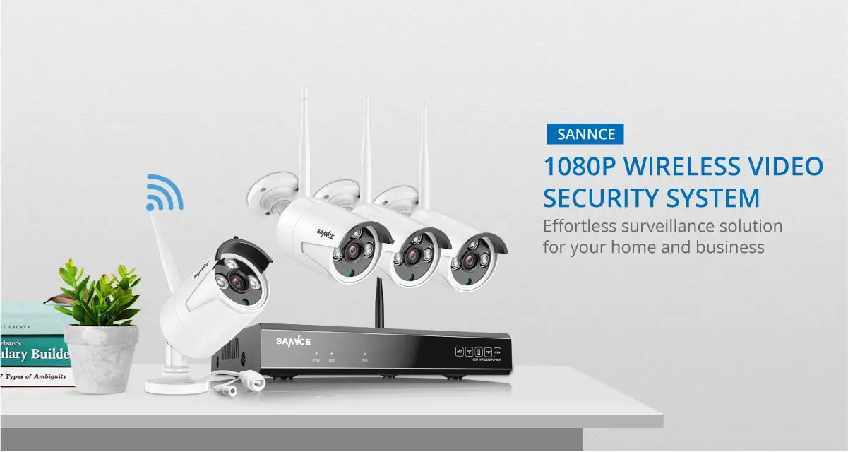 SANNCE 8CH 1080P HDMI WiFi NVR 4 шт. 2.0MP ИК Открытый всепогодный CCTV беспроводной IP камера безопасности системы видеонаблюдения комплект