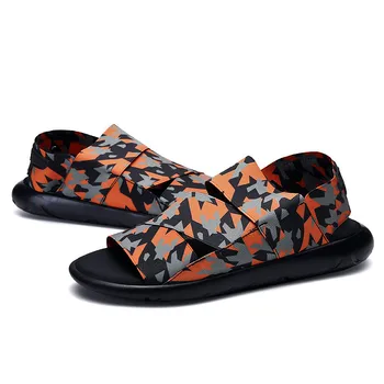 

Casual Men Sandals Summer Fabric Slide Soft Breathable Fashion Shoes Man Beach Corcse Shoes Male Camouflage Sandals Men 2020
