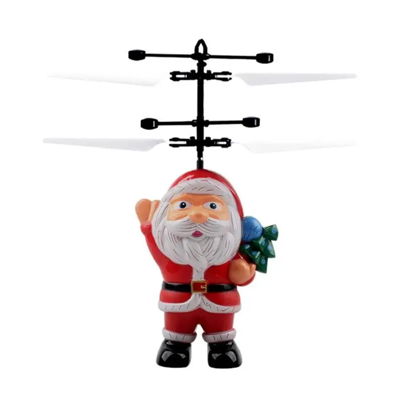 Светодиодный игрушечный самолет Санта-класу Ручной Индукционный USB Вертолет Детский Рождественский подарок Летающий ударопрочный светодиодный вертолет с дистанционным управлением Aircraf