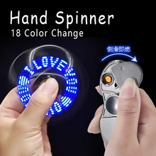 Светящаяся металлическая Спиннер ручной Спиннер Топ Спиннеры от стресса usb зарядка зажигалки пальчиковые Гироскопы антистресс Led игрушки подарок E