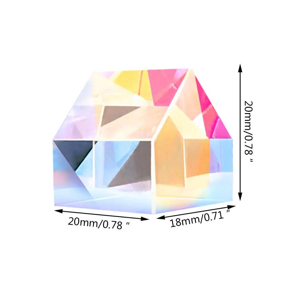 20*20*18mm Prism Laser Beam Combine Cube Colorful Combiner Splitter Cross Dichroic Cube RGB Prism Durable Quality