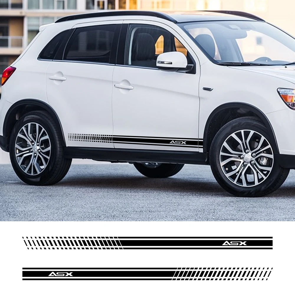 2Pcs Car Side Body Stickers For Mitsubishi ASX DIY Vinyl Film Auto ...
