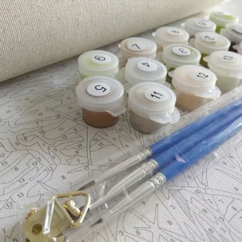 

Set Of Hand Painted Oil Painting By Numbers Kit Craft DIY Paint On Canvas Frameless Tree Scenery Colorful