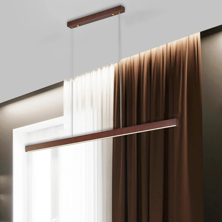 Simple LED Wood Pendant Lights for Home Dining Design Room Hotel Office Kitchen Hanging Light Indoor Living Room Lights Fixture