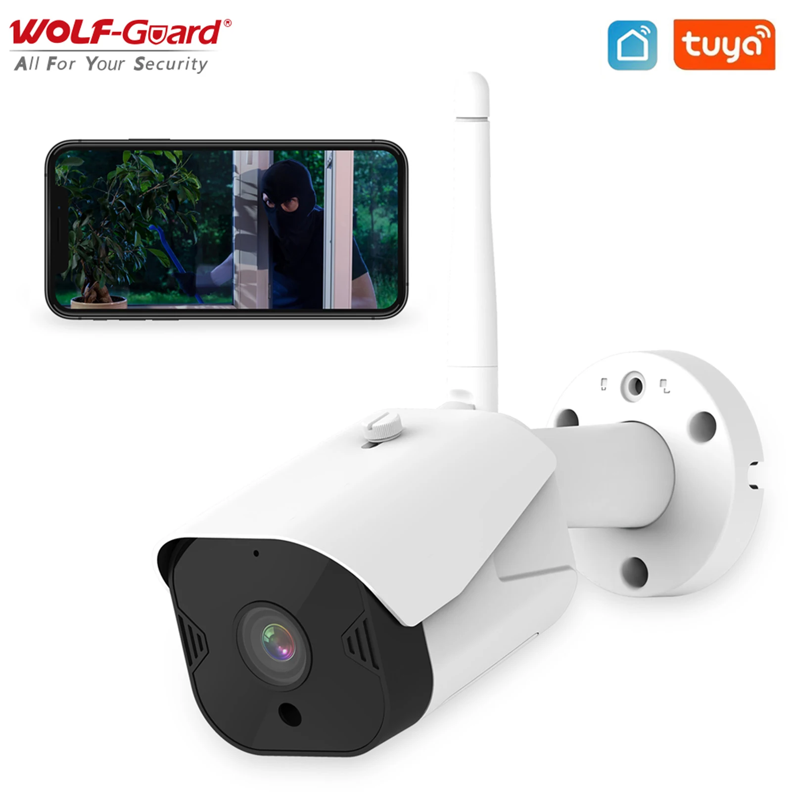 

Умная IP-камера видеонаблюдения Wolf-Guard Tuya, Wi-Fi, 1080P HD, 2 МП