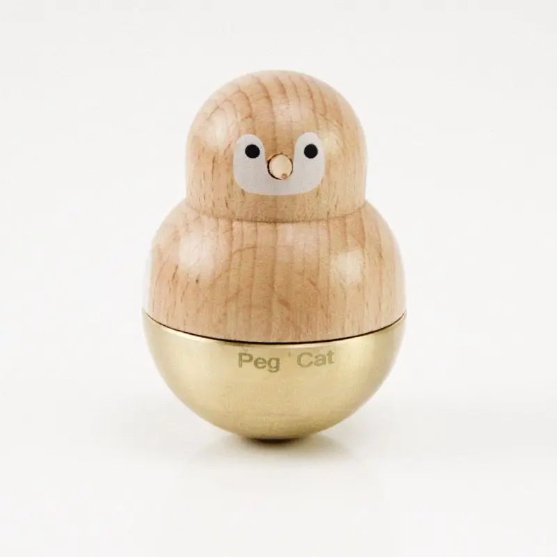Новое домашнее животное кошка Деревянное яйцо игрушка-неваляшка деревянный медный котенок интерактивный игрушка для декорации дома Товары для домашних животных