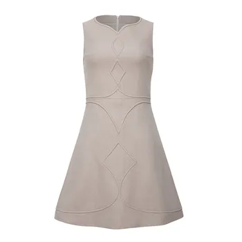 

2020 Summer New European Womens Embellished Dress A-line Dress Sleeve Geometric Temperament Female Clothing B655