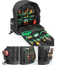 Sac à outils pour électricien, sac à dos de grande capacité, Kits d'outils, sac multifonction d'installation de réparation, sac pour outils, poche de travail pour hommes 