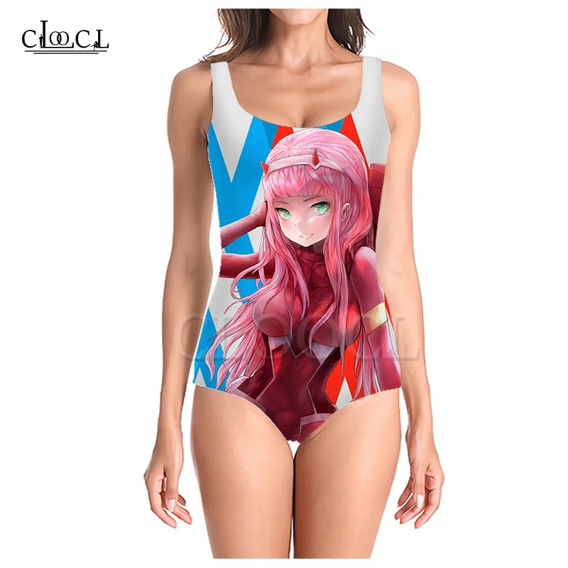 CLOOCL аниме дорогой в Franxx Zero Two 3D печать без рукавов сексуальный цельный купальник