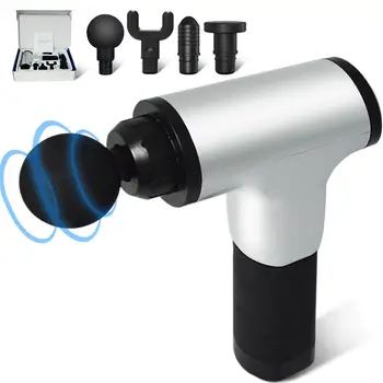 

Muscle Massage Gun Portable Handheld Electric Body Neck Pain Relief Massager Tool Machine 4 Therapy Heads Vibration Cordless