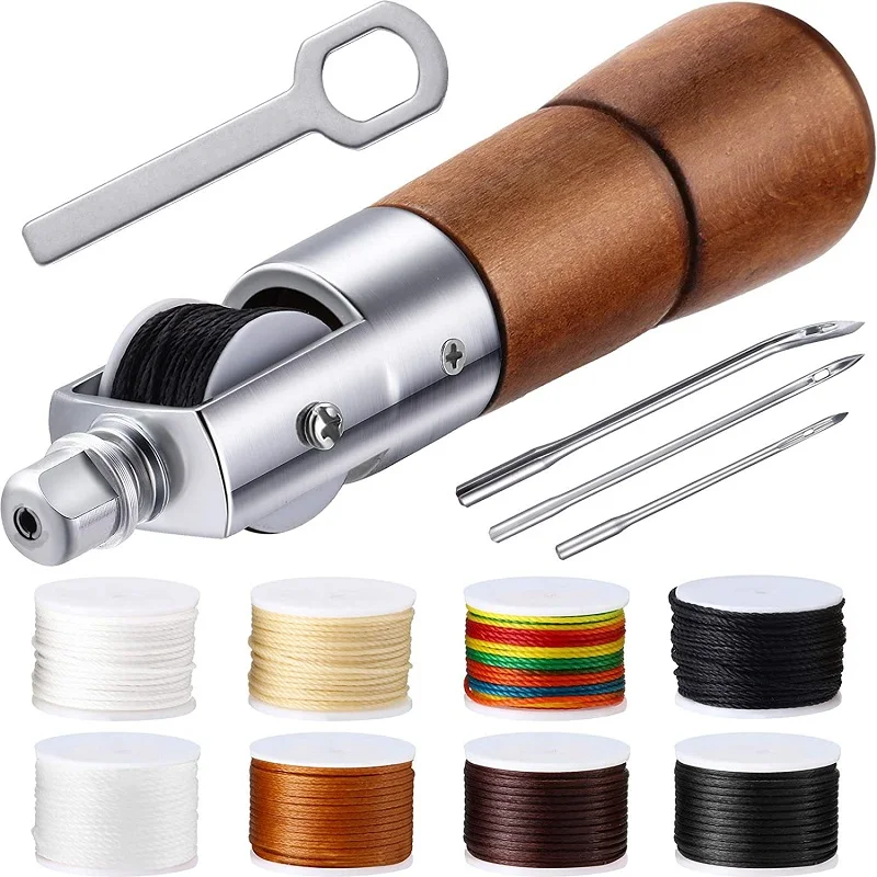 Sewing Awl Thread Fabric Supplies Shoe Repair Tool DIY Leather Craft Canvas  Stitching Shoemaker Stitcher Speedy , Multicolor, No Spool device