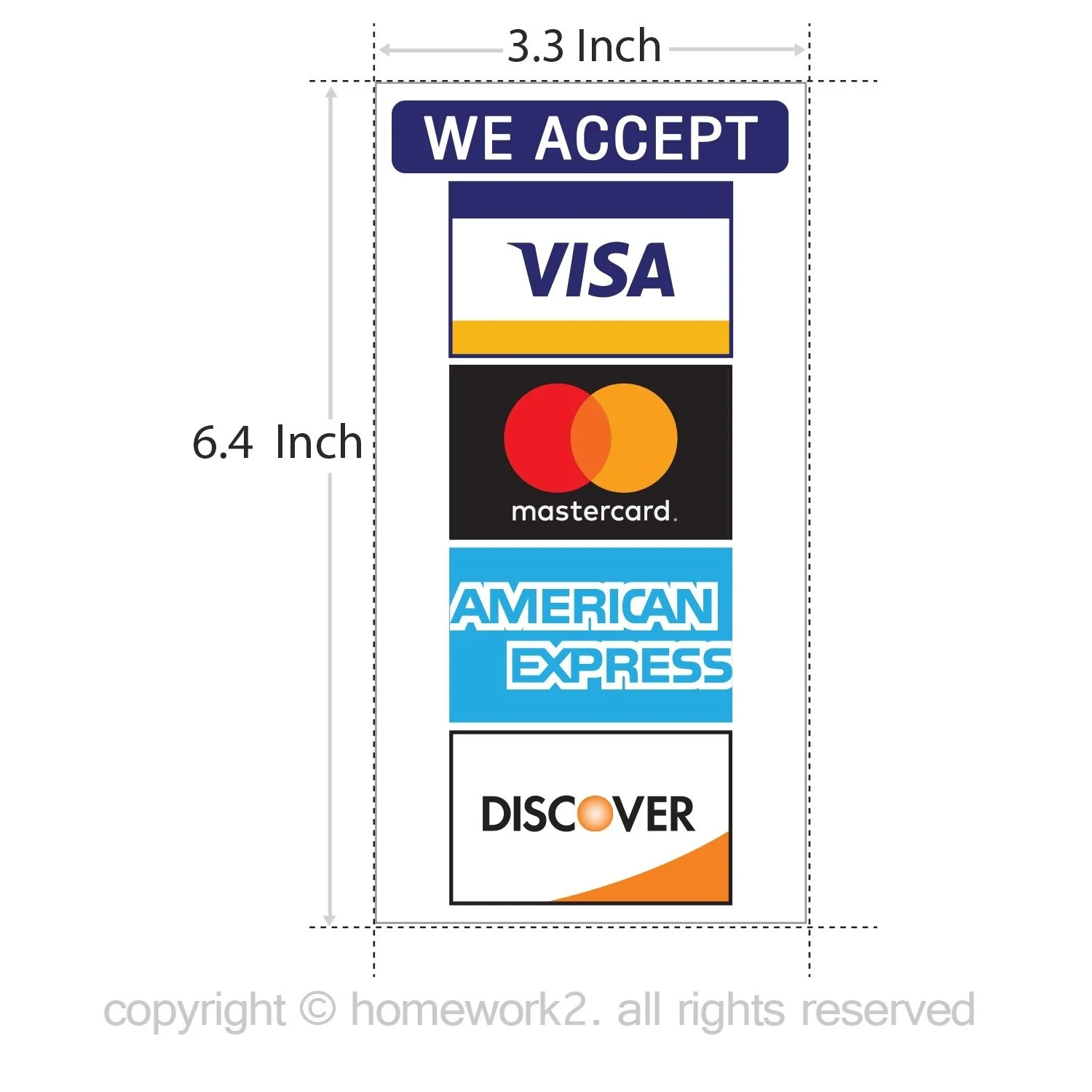 Наклейки для кредитных карт-Visa, MasterCard, Amex и откройте для себя, виниловые наклейки, УФ-защита и водонепроницаемый, 3,3X6,4 дюймов 2 шт