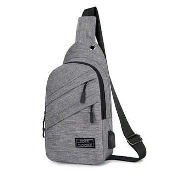 

Men USB Charging Crossbody Bags Antitheft Chest Pack Short Trip Messengers Bag Waterproof Mobile ipad Shoulder Bag
